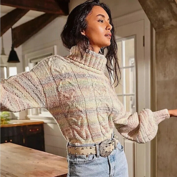 Free People Popsicle Turtleneck Pullover Sweater - Picture 1 of 8